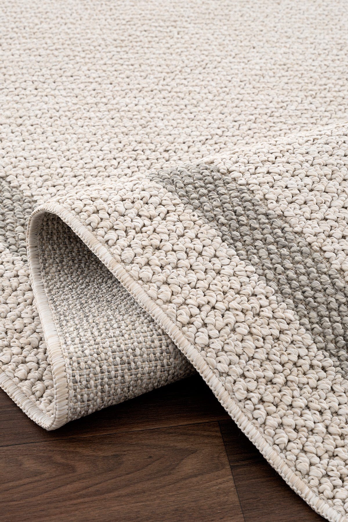 Retro Plain Cream Gray Bordered Rug A3234A