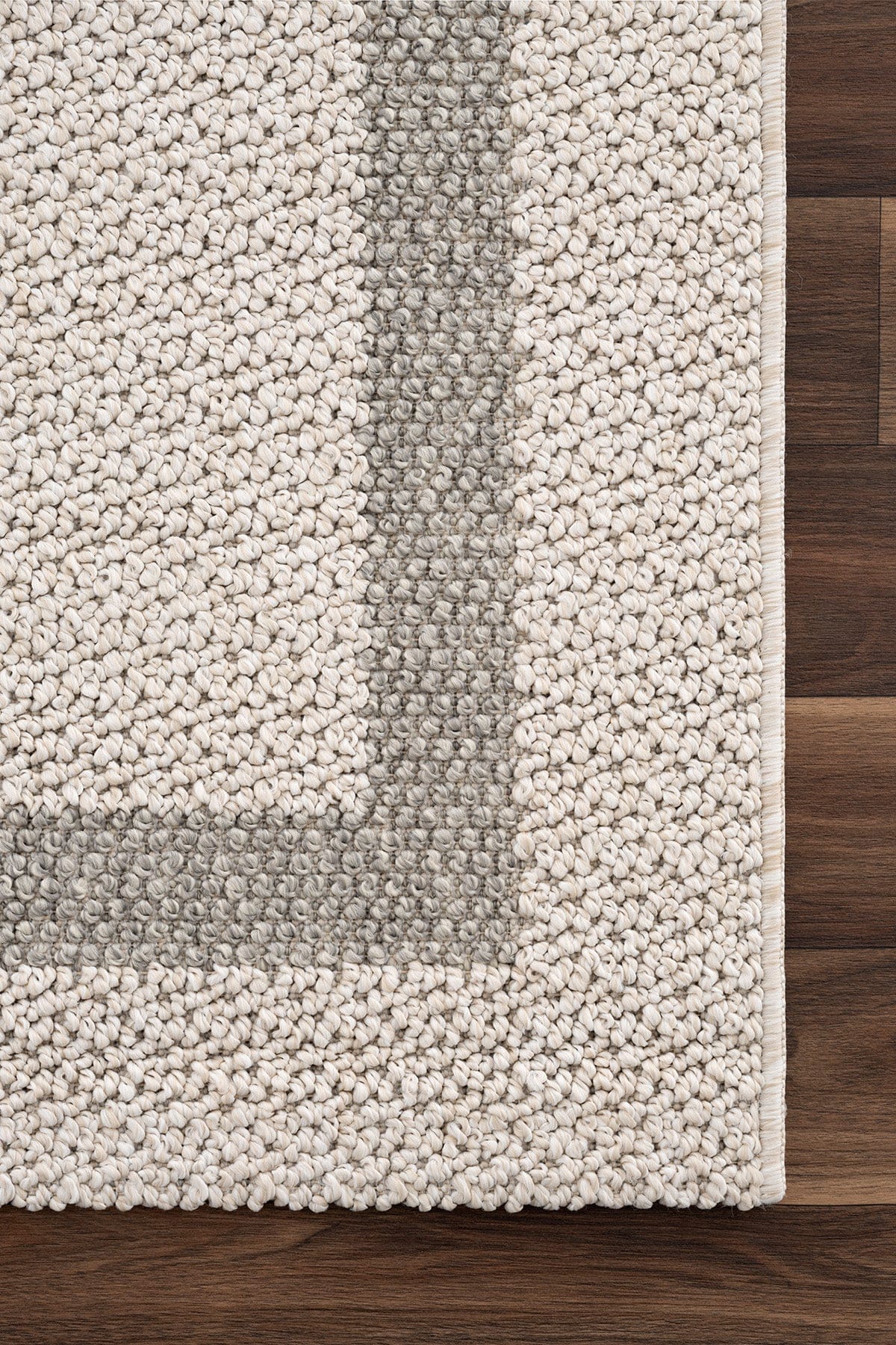 Retro Plain Cream Gray Bordered Rug A3234A