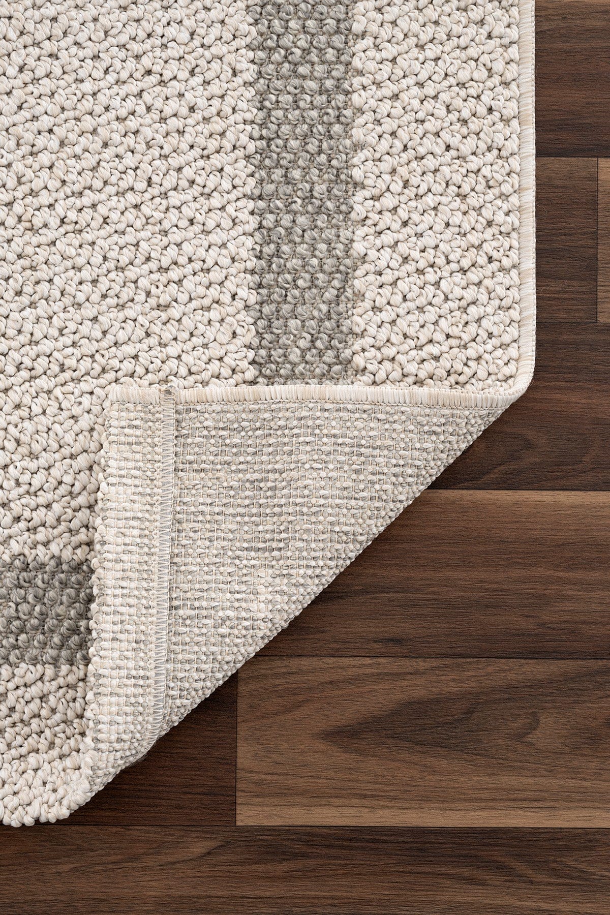 Retro Plain Cream Gray Bordered Rug A3234A