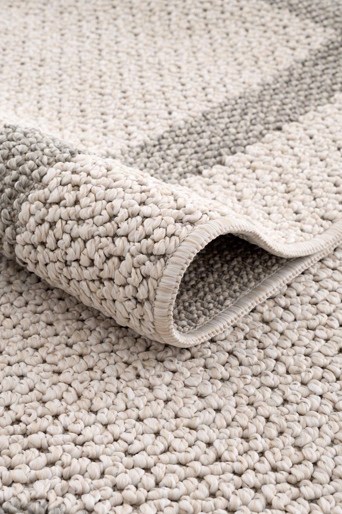 Retro Plain Cream Gray Bordered Rug A3234A