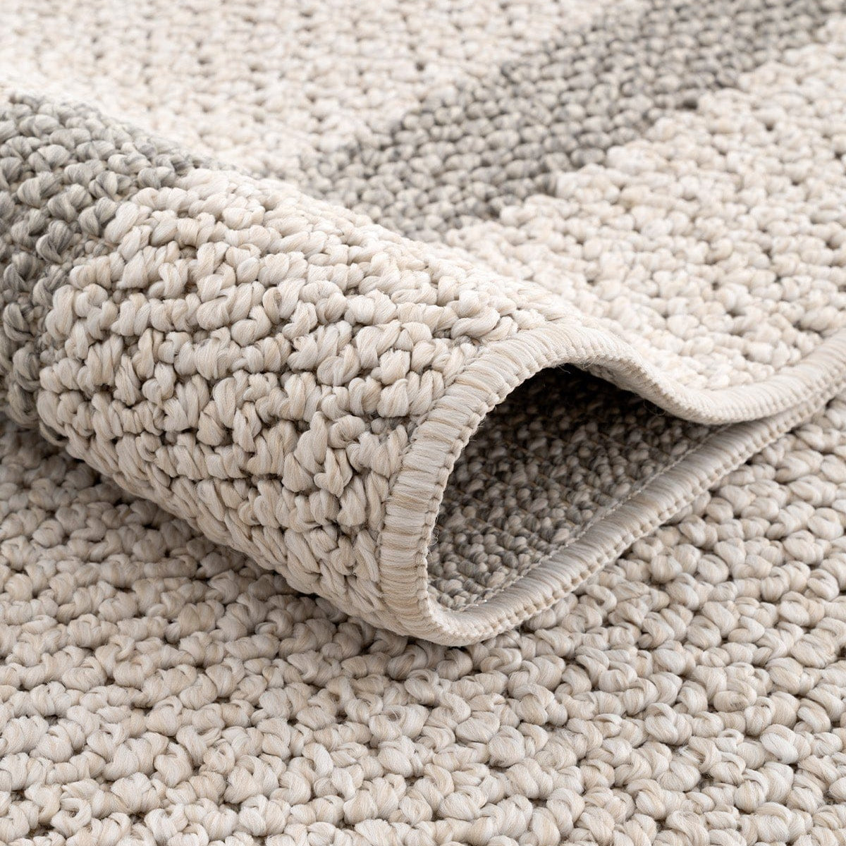 Retro Plain Cream Gray Bordered Rug A3234A