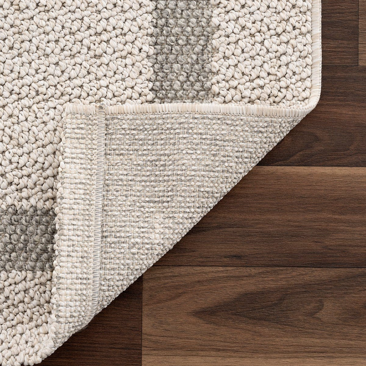 Retro Plain Cream Gray Bordered Rug A3234A