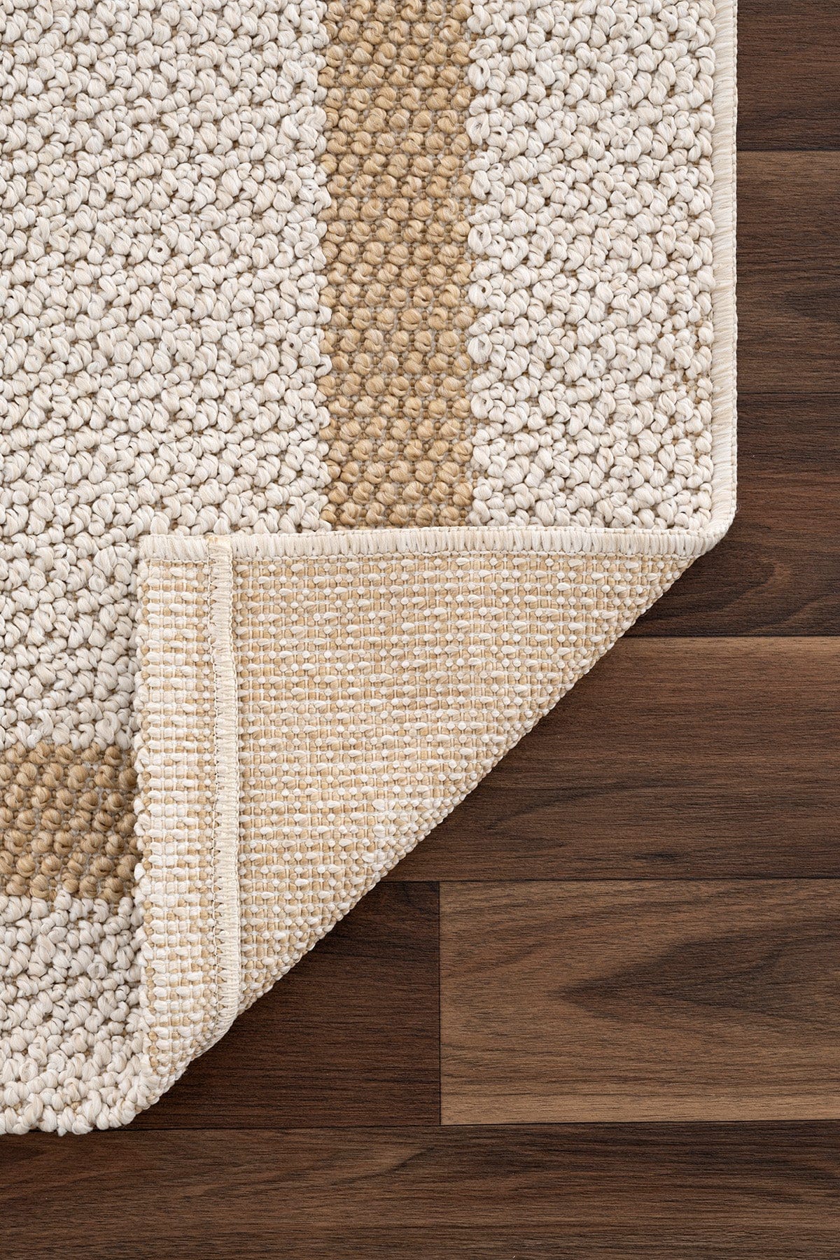 Retro Plain Cream Natural Bordered Rug A3234A