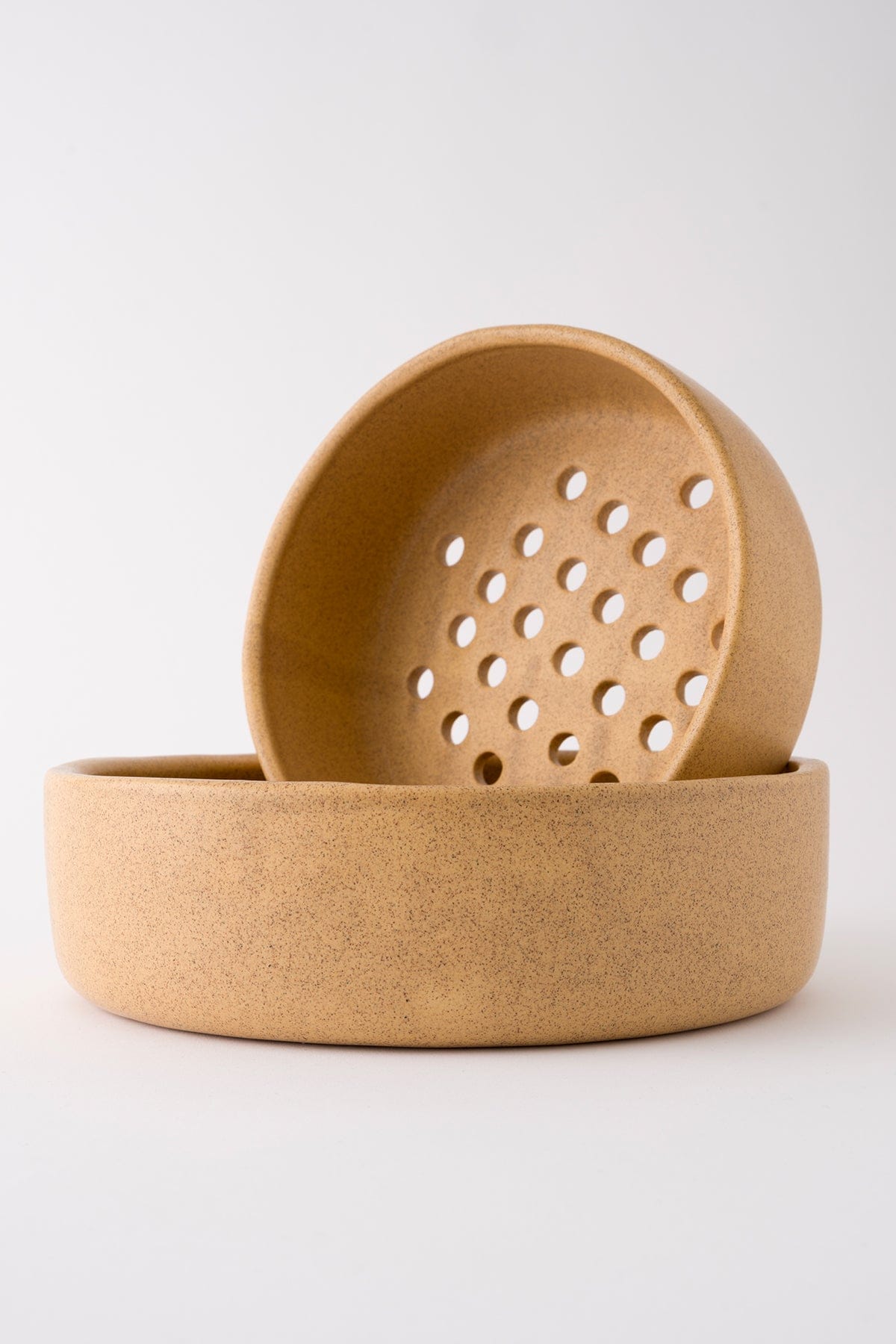 Sateen Beige Large Handmade Decorative Strainer 8603
