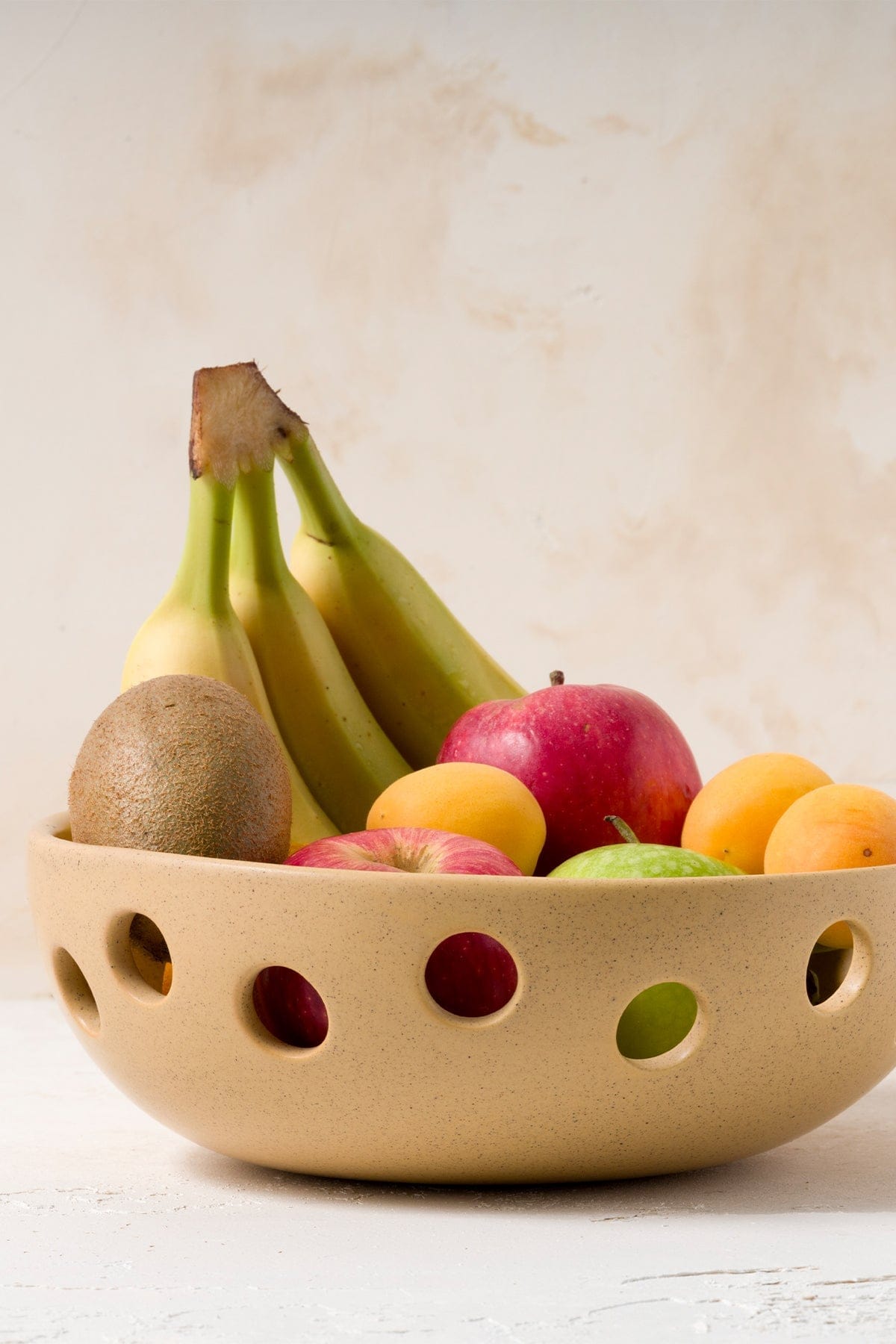 Sateen Mat Bej El Yapımı Oval Büyük Kase 8607