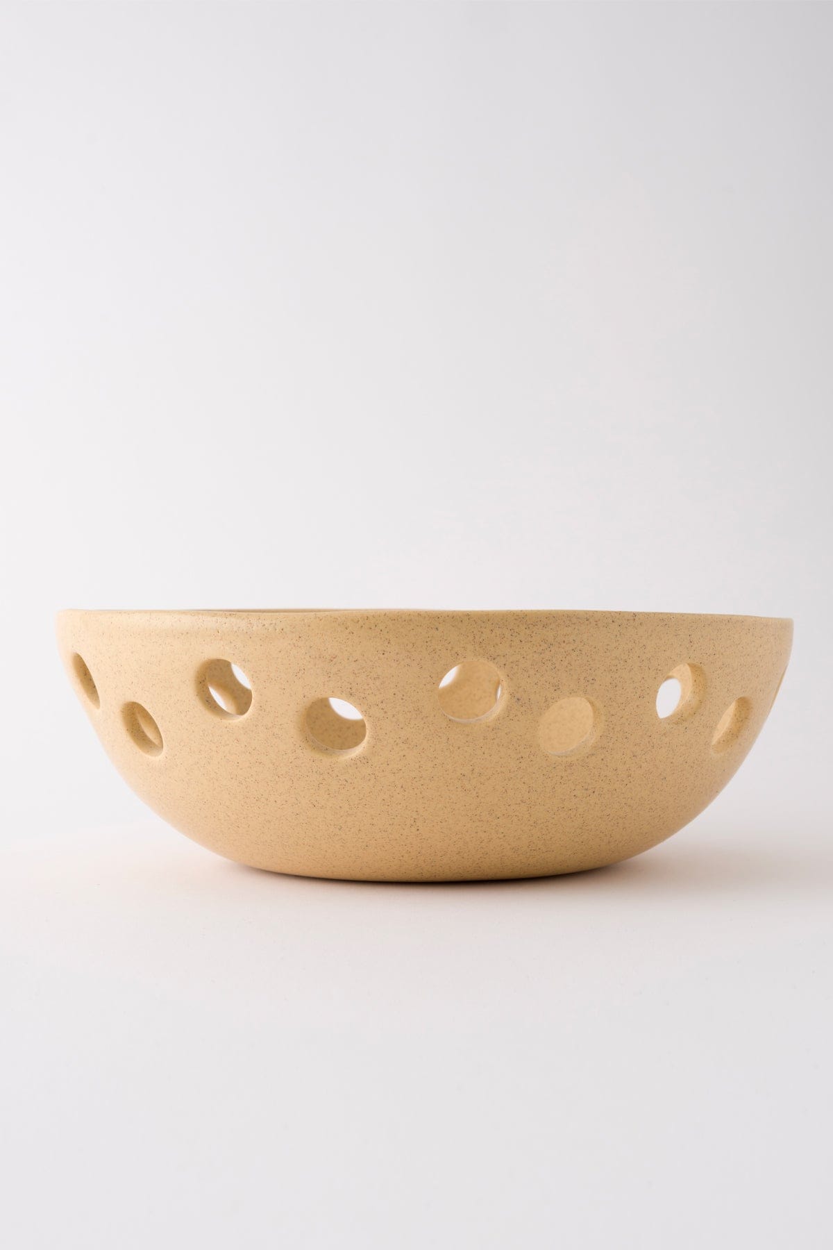 Sateen Matte Beige Handmade Oval Large Bowl 8607
