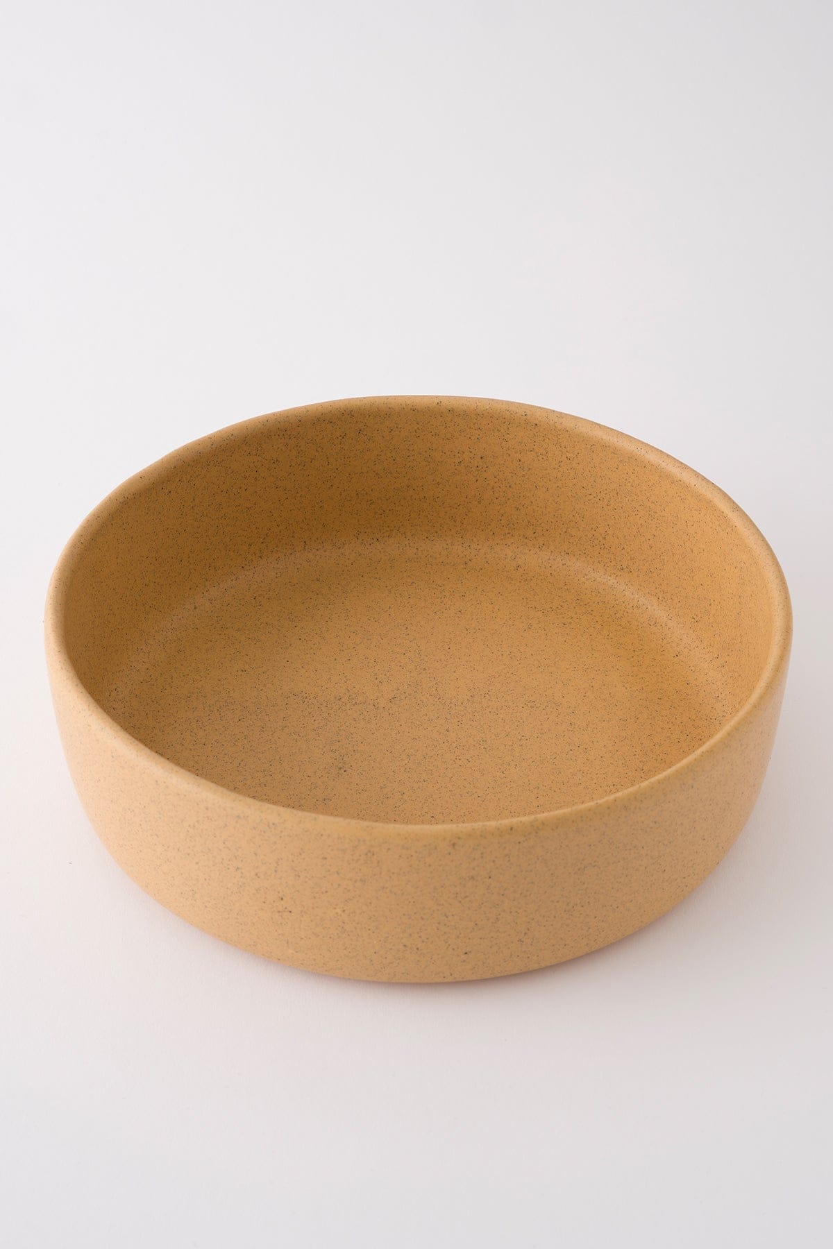 Satin Matte Beige Mottled Handmade Serving Bowl 8619