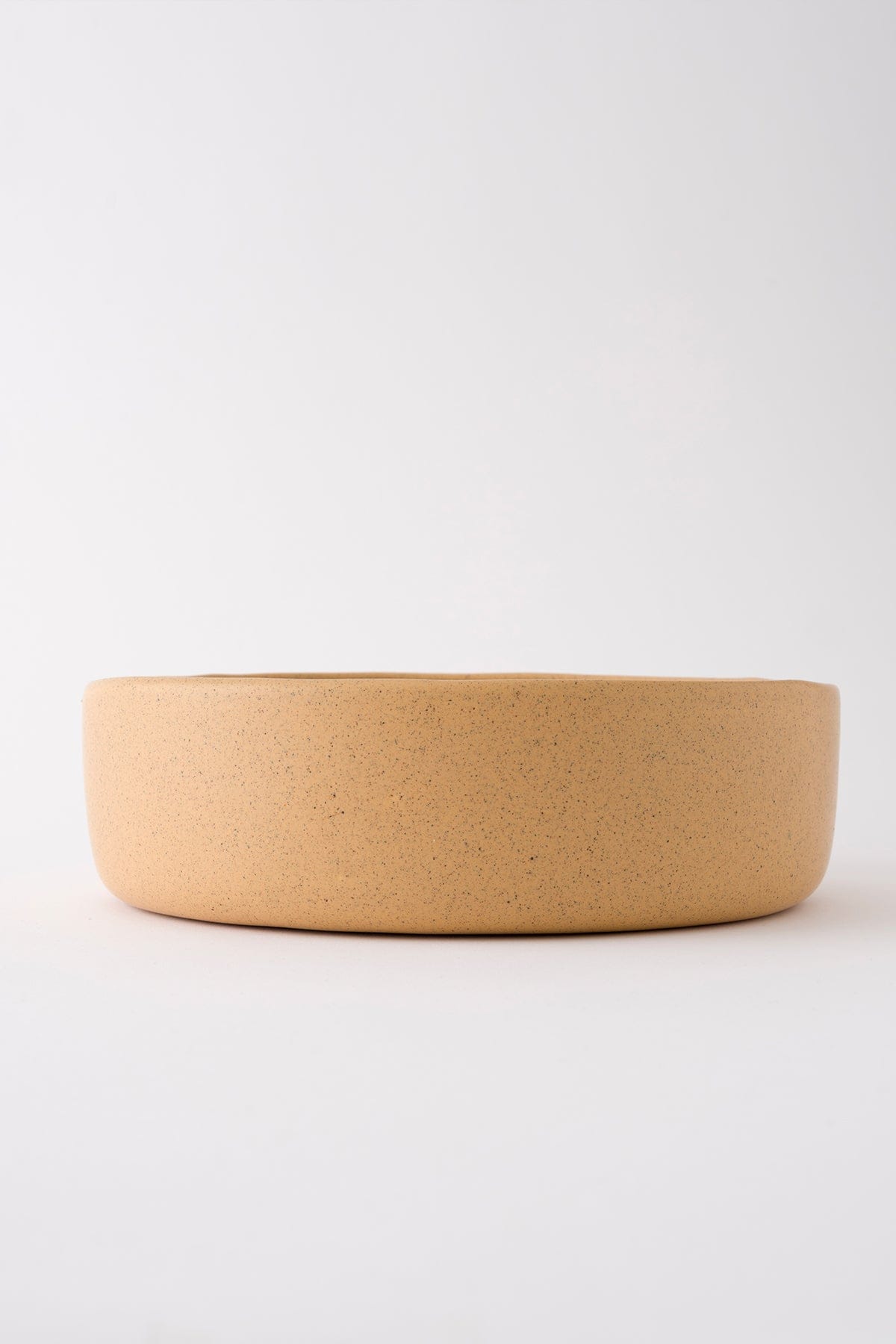 Satin Matte Beige Mottled Handmade Serving Bowl 8619