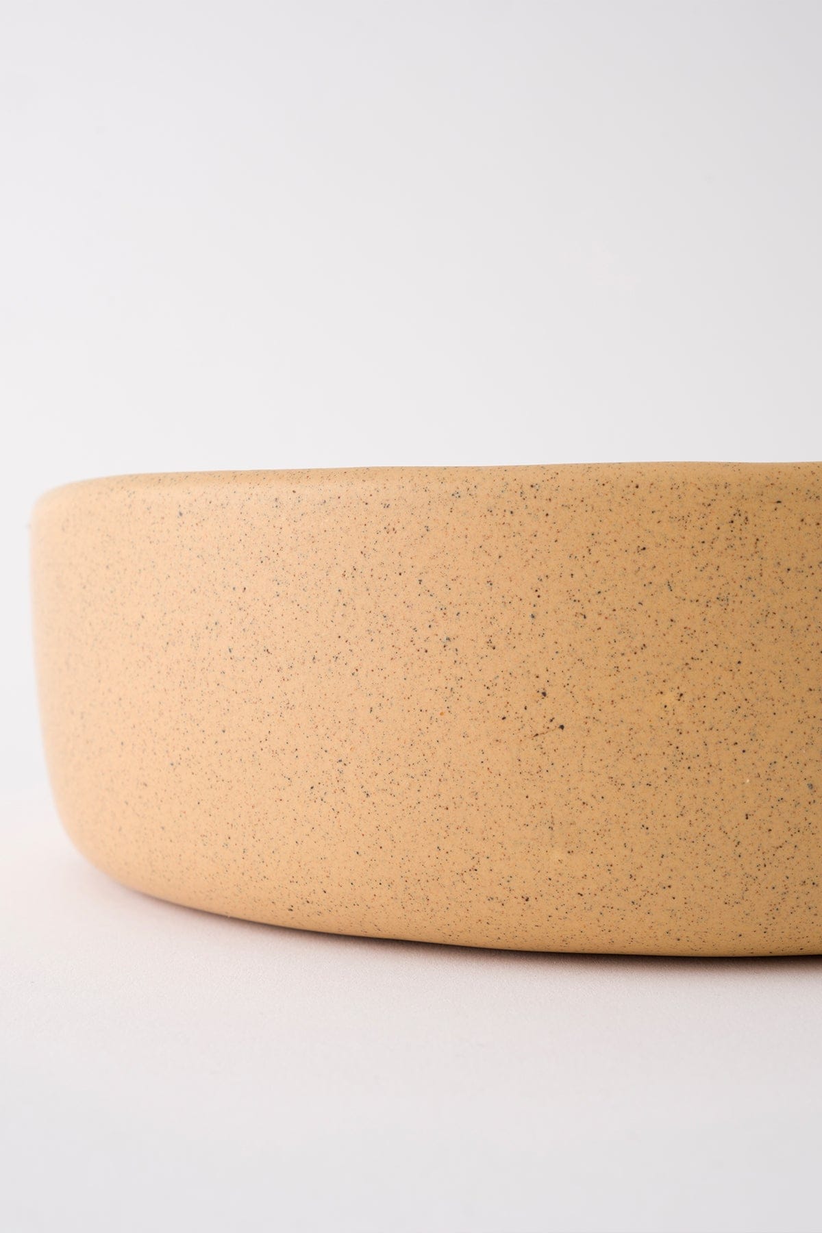 Satin Matte Beige Mottled Handmade Serving Bowl 8619
