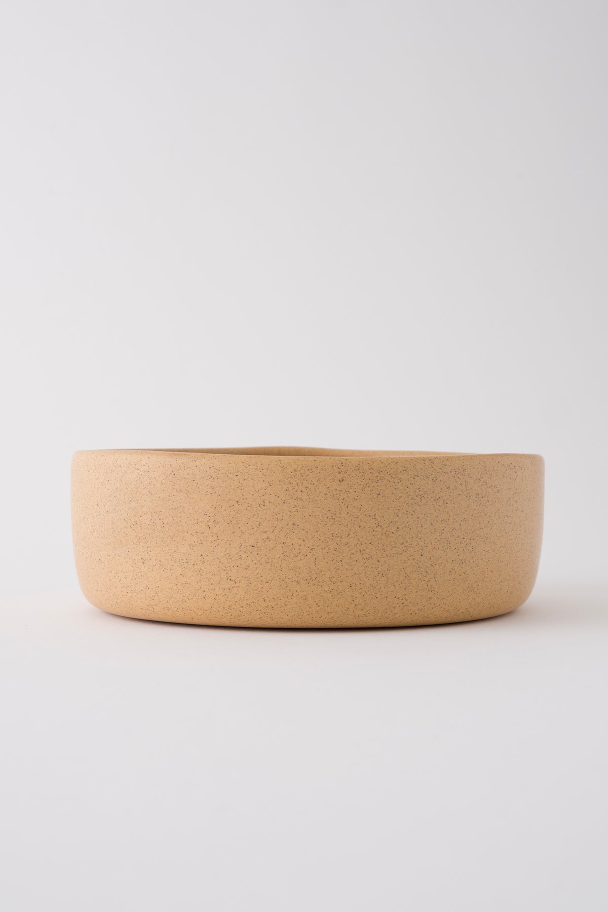 Satin Matte Beige Mottled Handmade Serving Bowl 8620