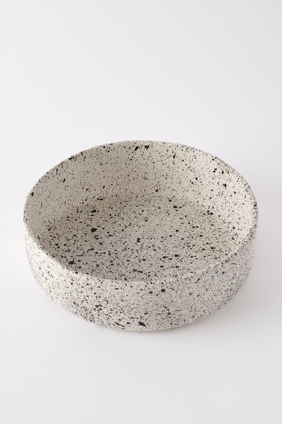 Sateen Matte White Speckled Handmade Large Serving Bowl 8629