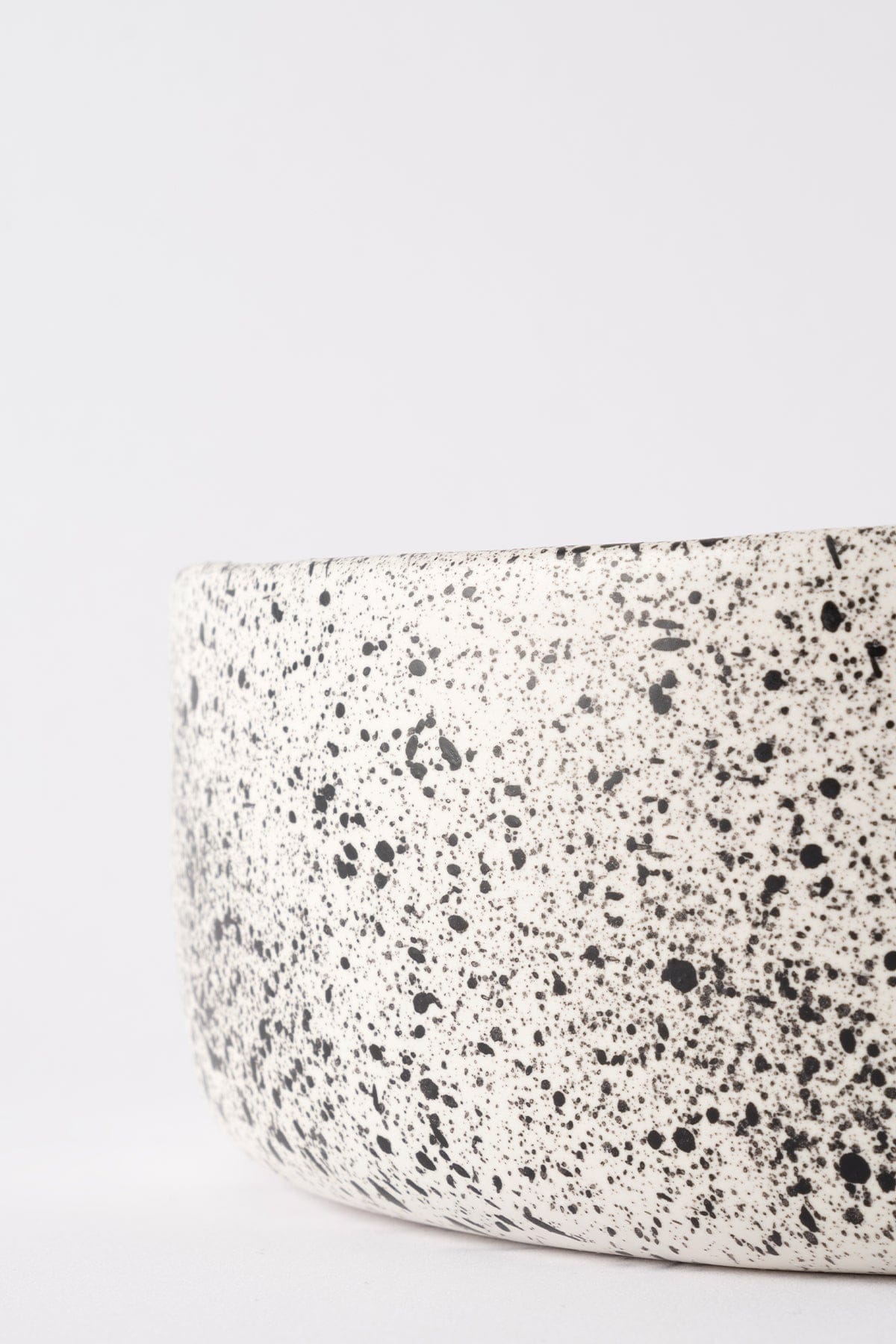 Sateen Matte White Speckled Handmade Large Serving Bowl 8629