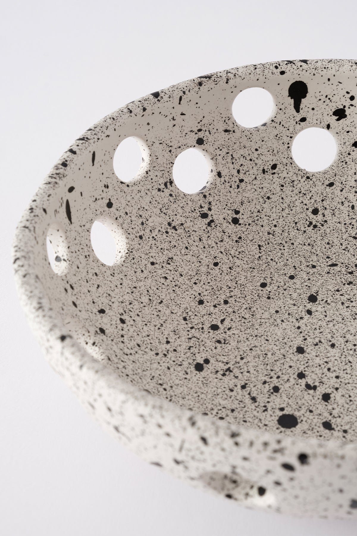 Sateen Matte White Speckled Handmade Oval Small Bowl 8606