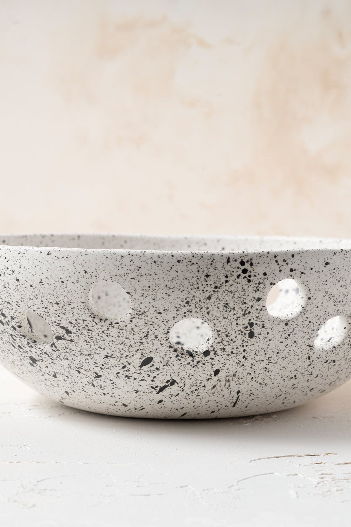 Sateen Matte White Speckled Handmade Oval Small Bowl 8606