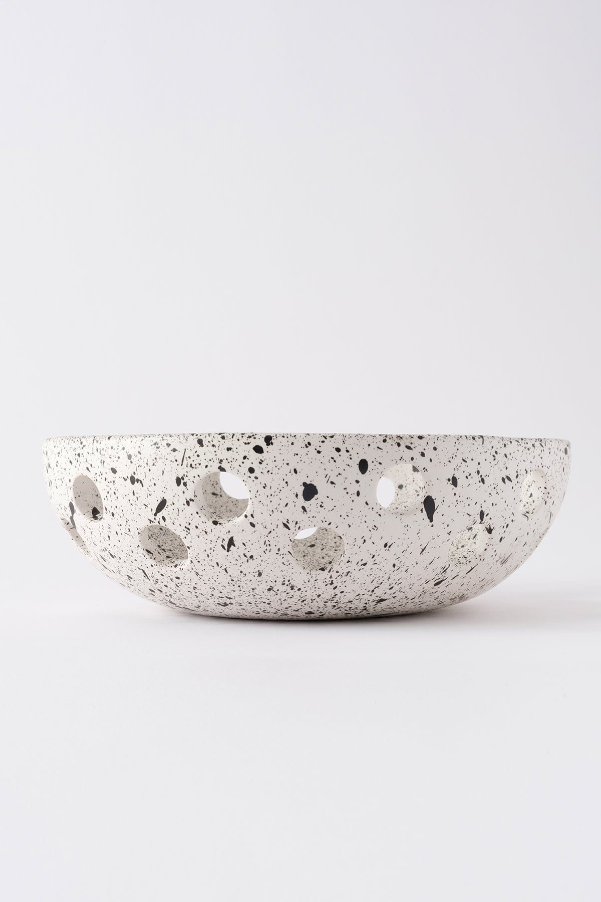 Sateen Matte White Speckled Handmade Oval Small Bowl 8606