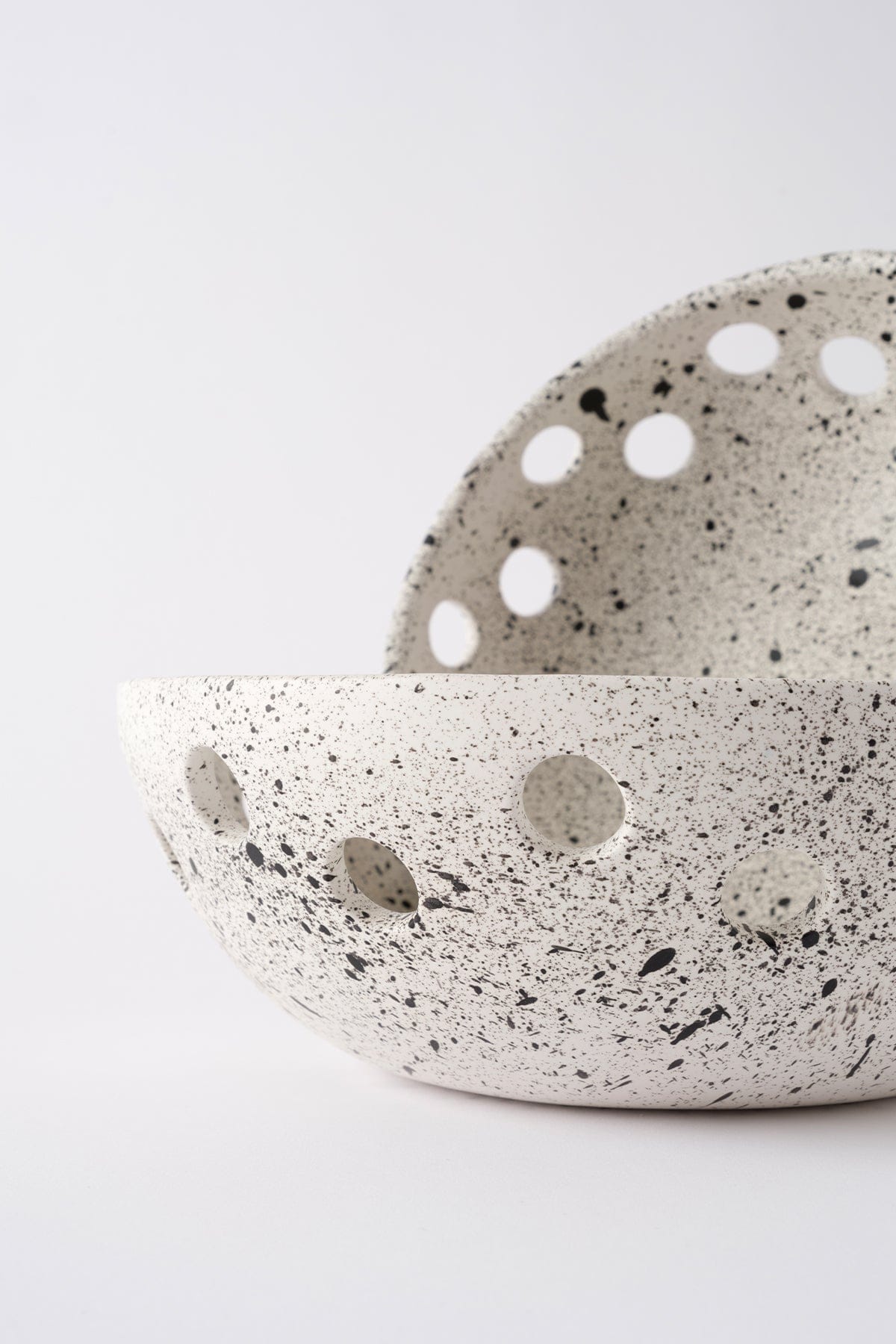 Sateen Matte White Speckled Handmade Oval Small Bowl 8606