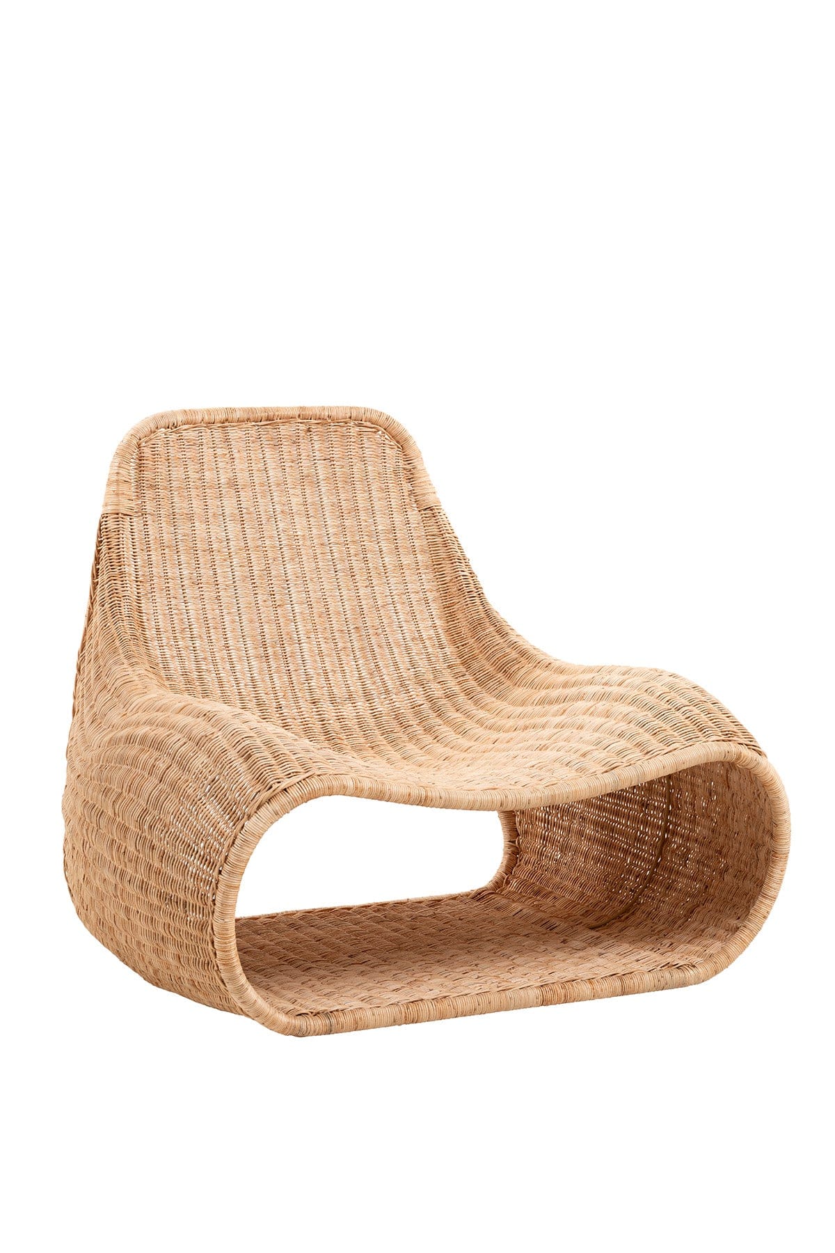 Savia Wrought Iron and Rattan Weave Custom Form Armchair 10113