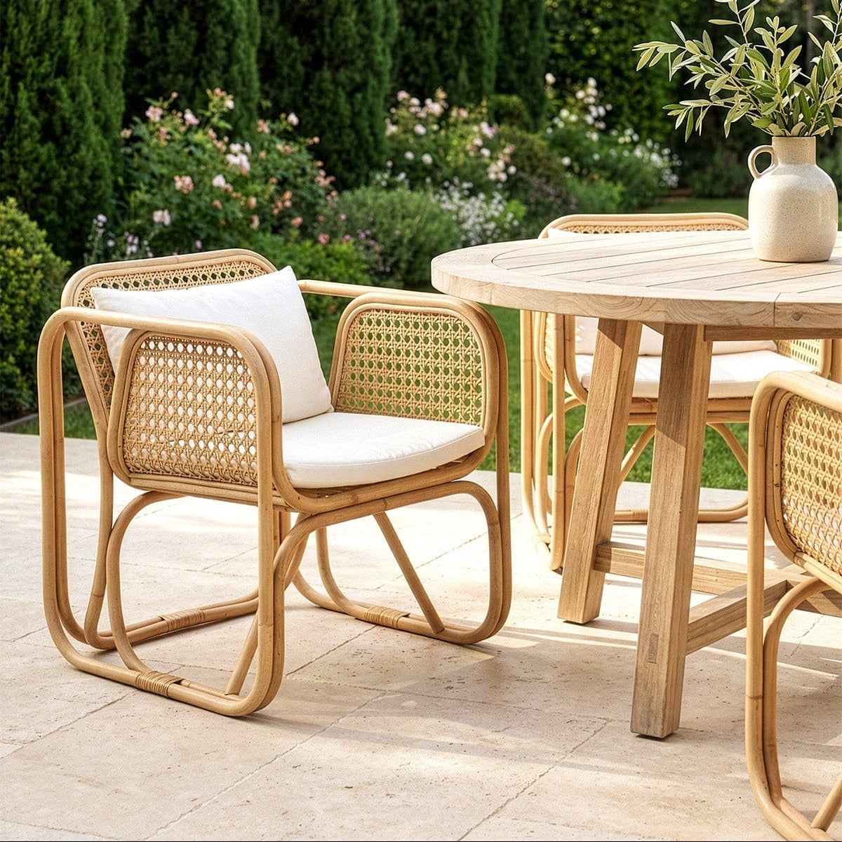 Savia Rattan Örme Minderli Berjer 10114