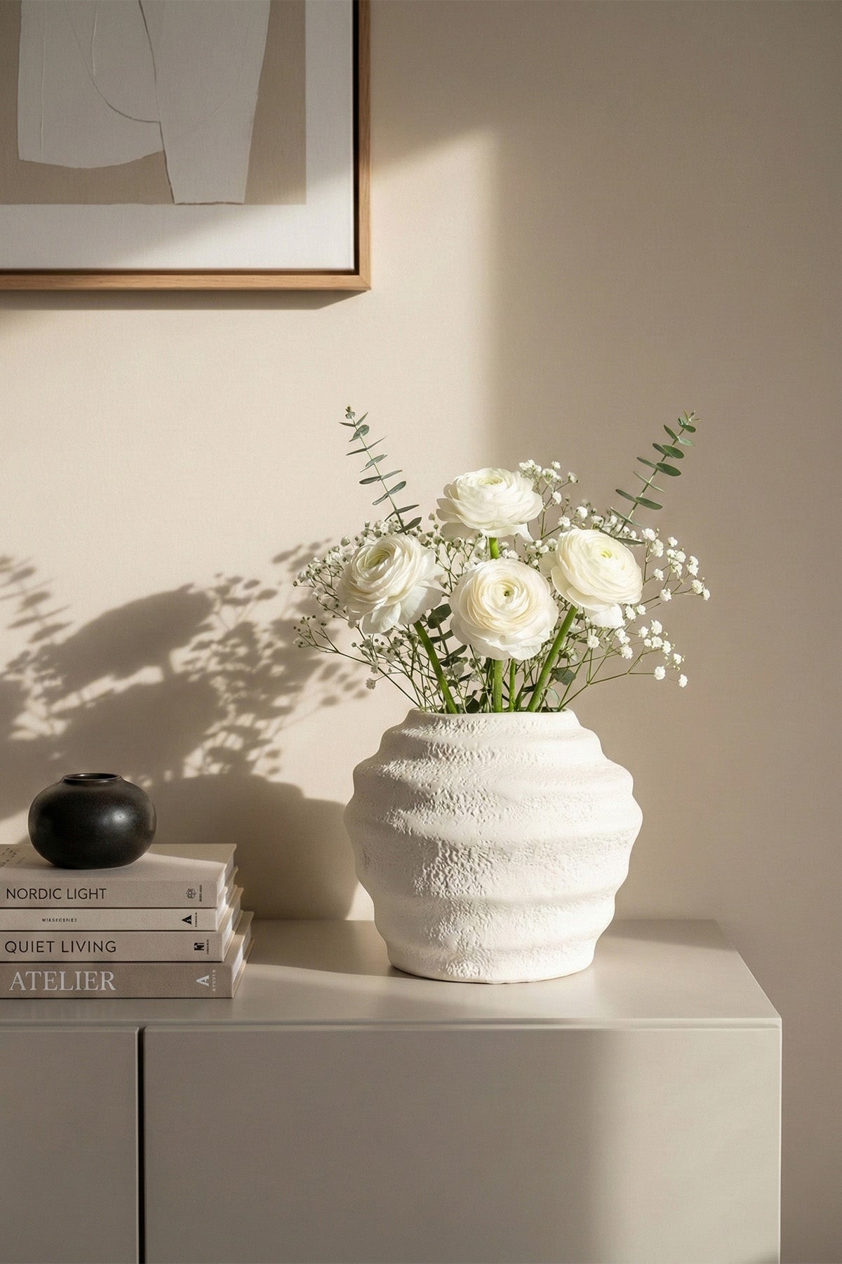 Savia Seramik Arı Kovanı Beyaz Vazo 10127