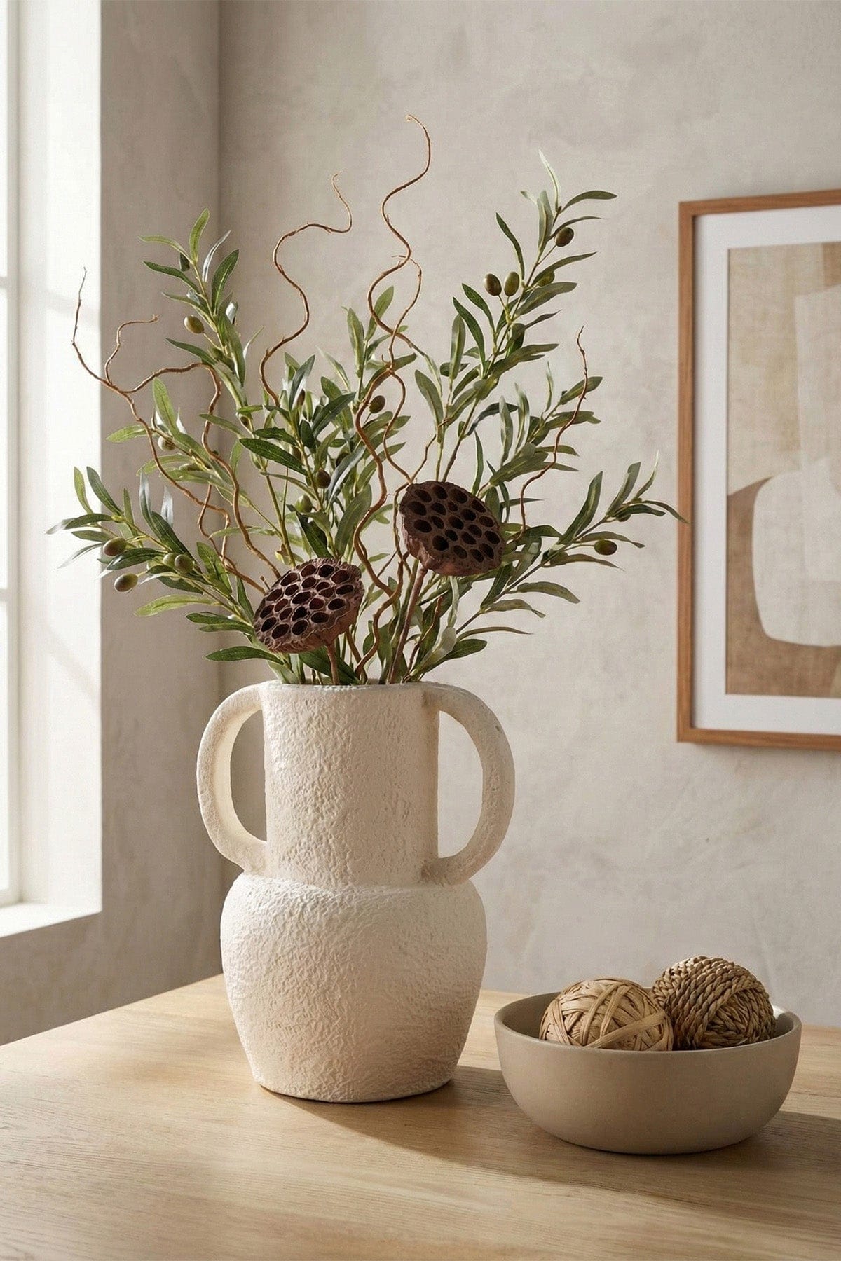 Savia Seramik Beyaz Çömlek Vazo 10135