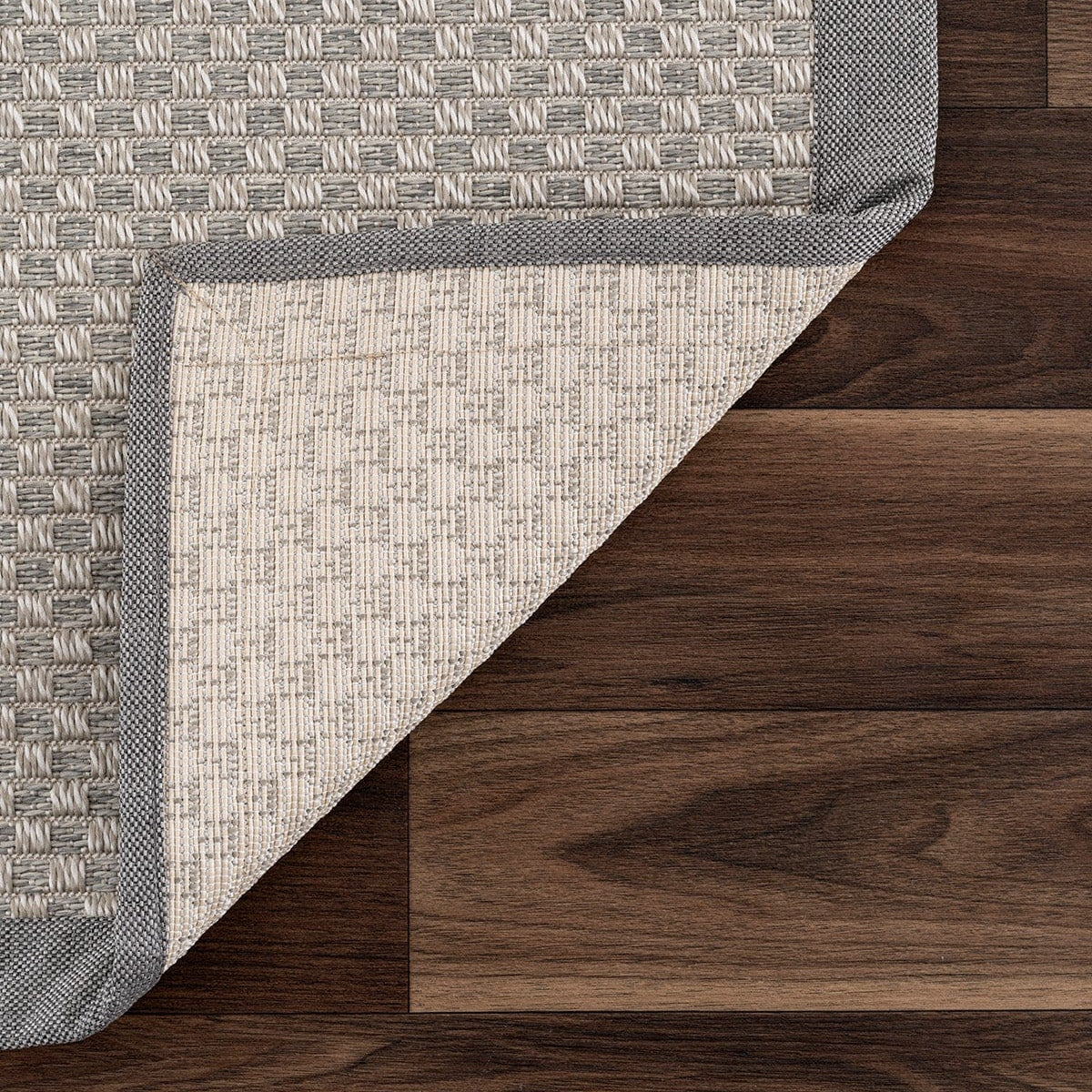 Sisalo Bordure Krem Gri Sisal Halı Gri Bordür B3416B