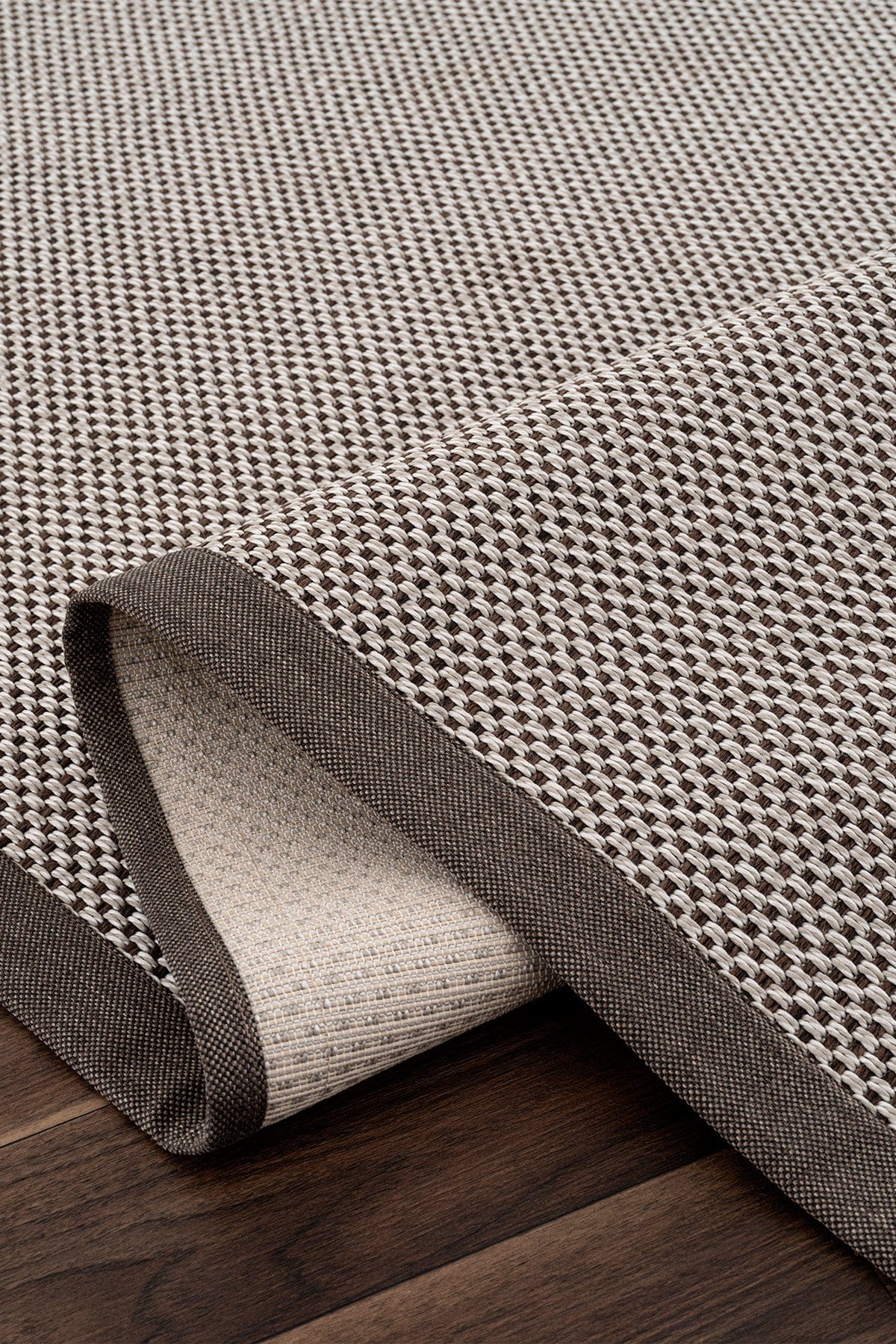 Sisalo Bordure Krem Kahve Sisal Halı Kahve Bordür B3417D