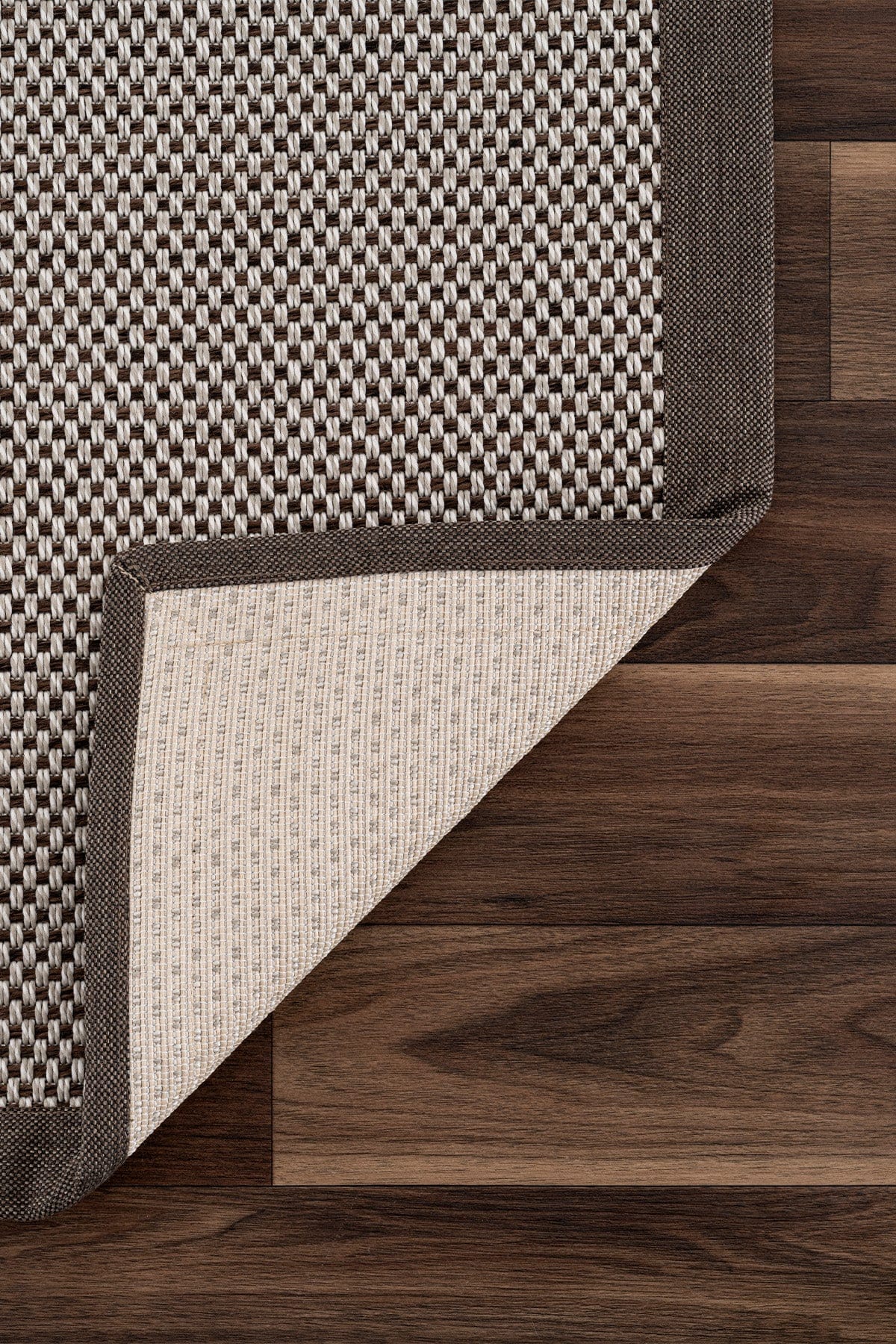 Sisalo Bordure Krem Kahve Sisal Halı Kahve Bordür B3417D