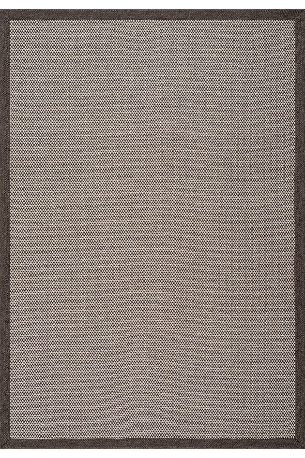 Sisalo Bordure Krem Kahve Sisal Halı Kahve Bordür B3417D