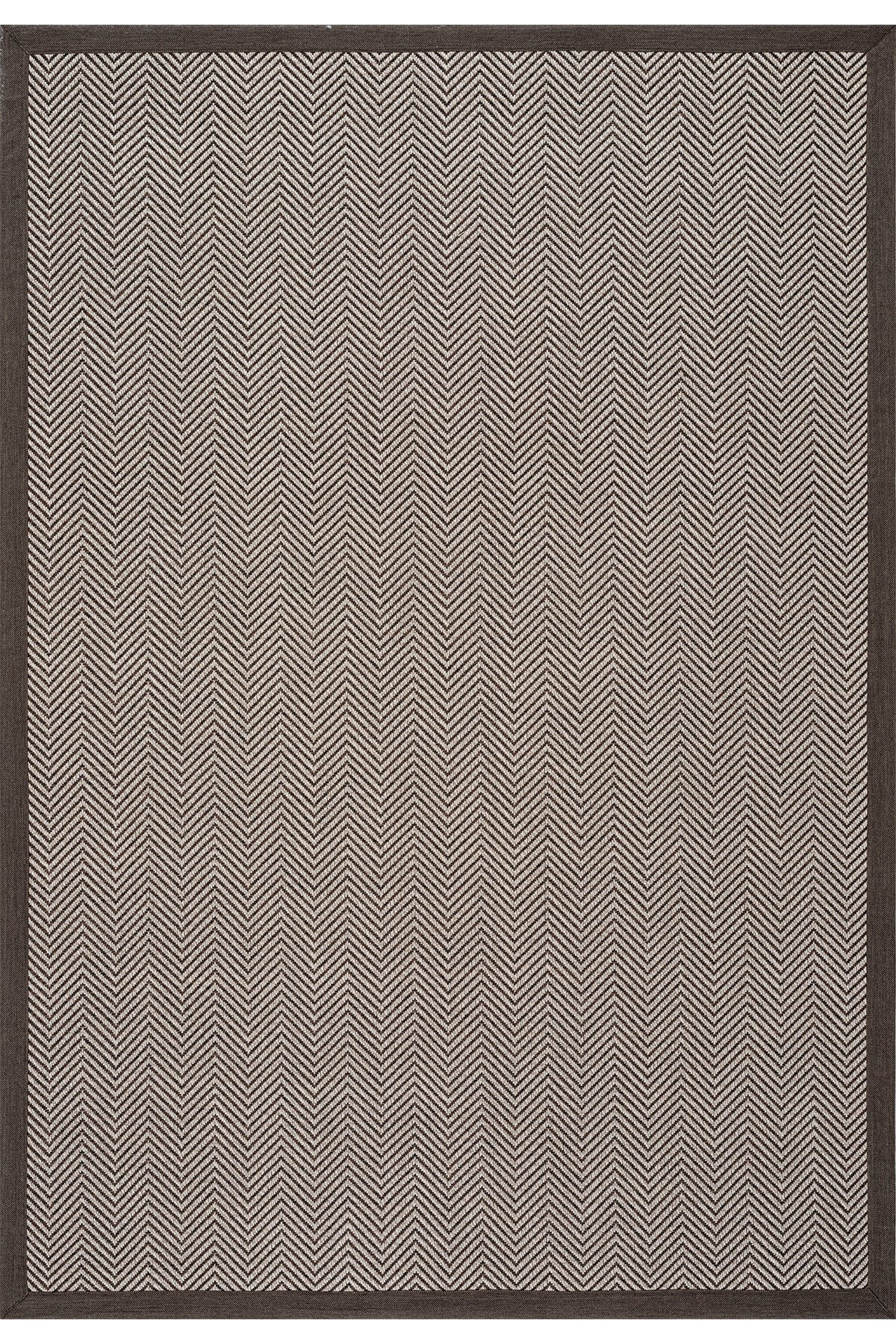 Sisalo Border Cream Coffee Sisal Rug Coffee Border B3421D