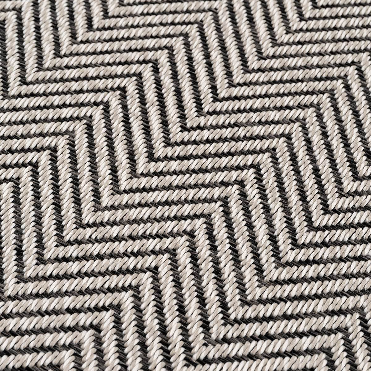 Sisalo Bordure Krem Siyah Sisal Halı Siyah Bordür B3421E