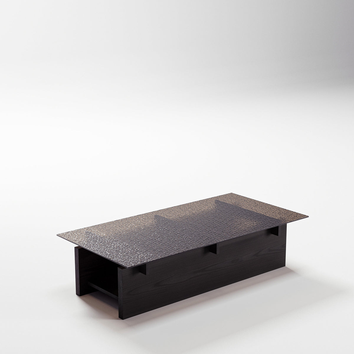 The Monolith - Solid Coffee Table with Fused Glass