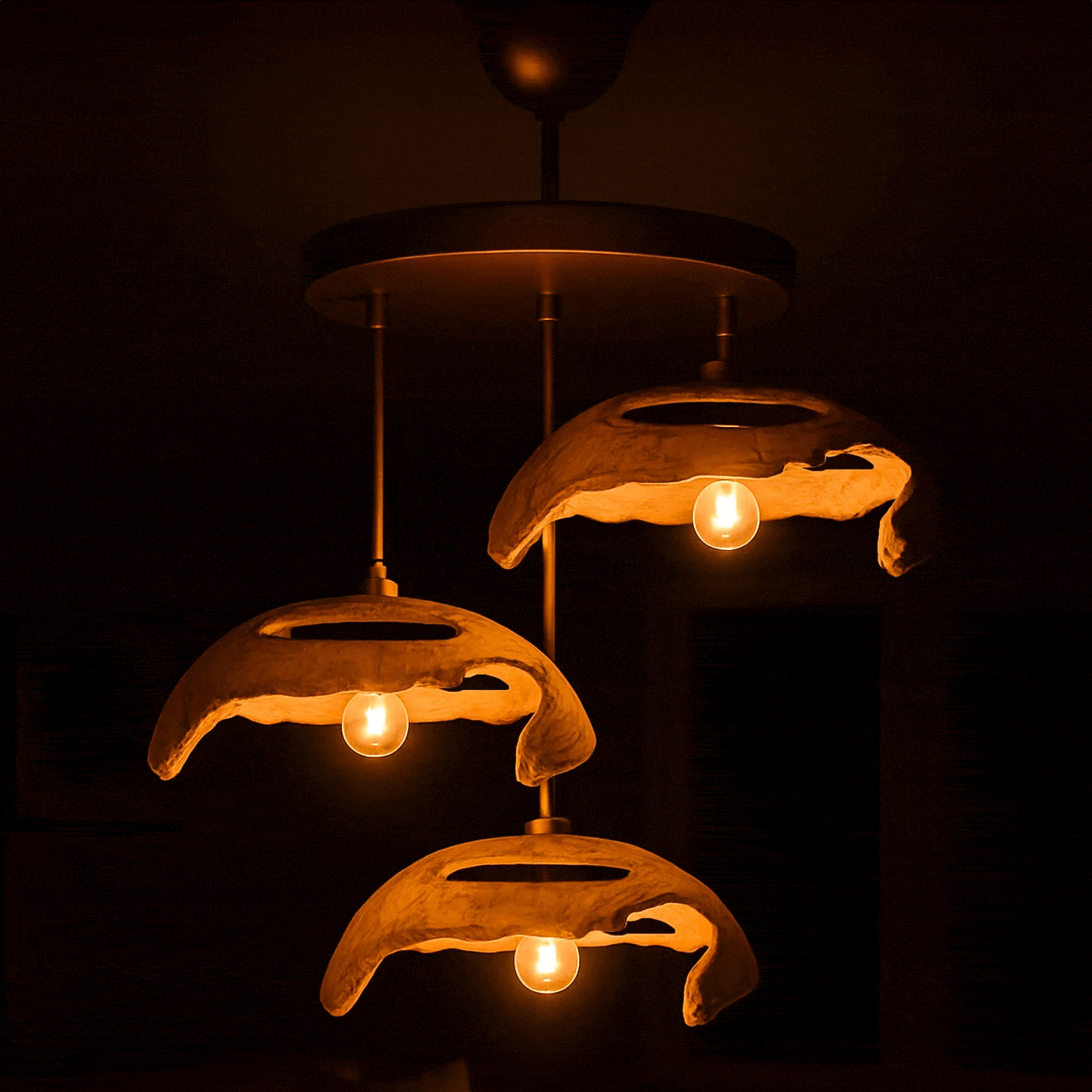 Tina Üçlü Avize Karbon Beton