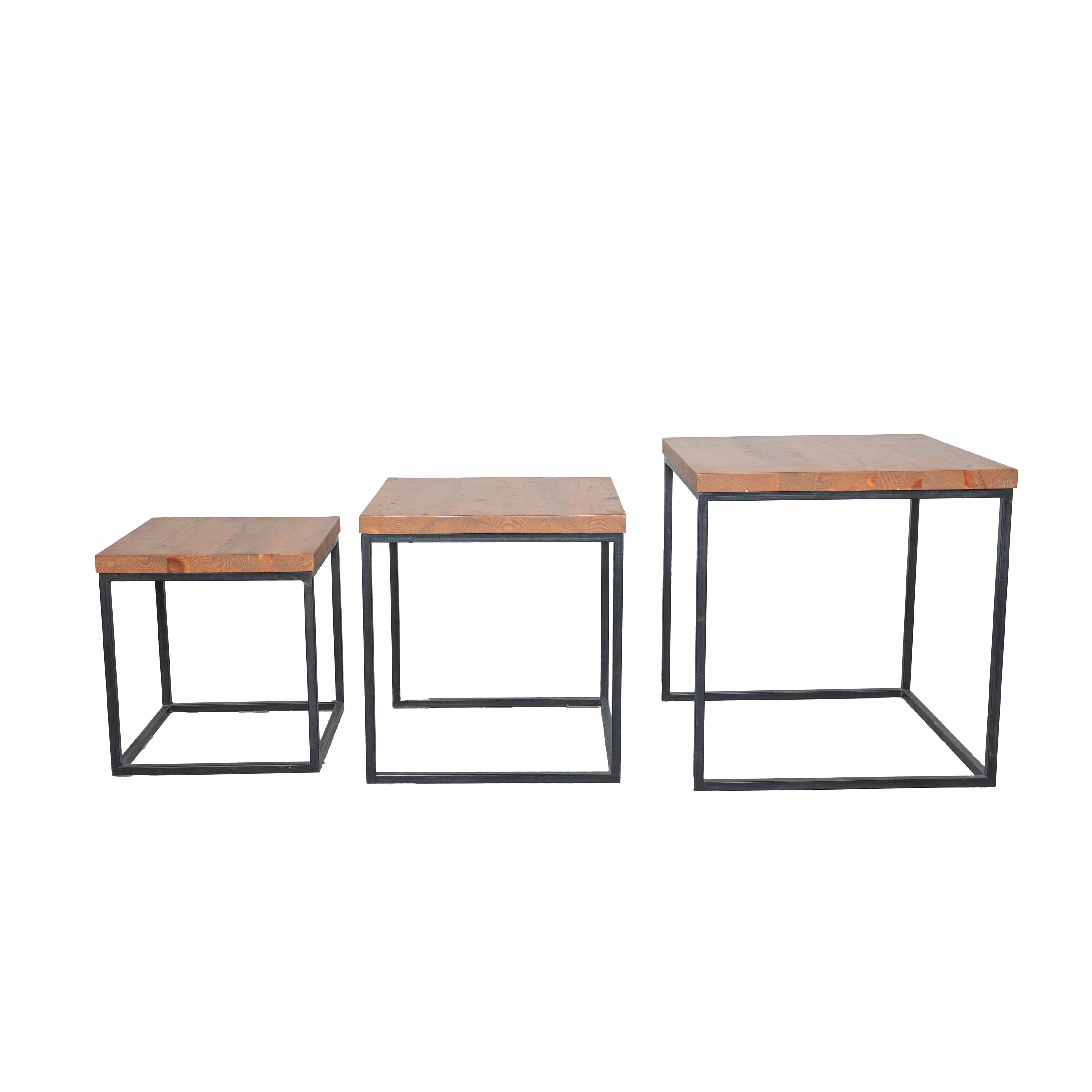 Towl Yan Sehpa Seti Ahşap Ceviz 10610