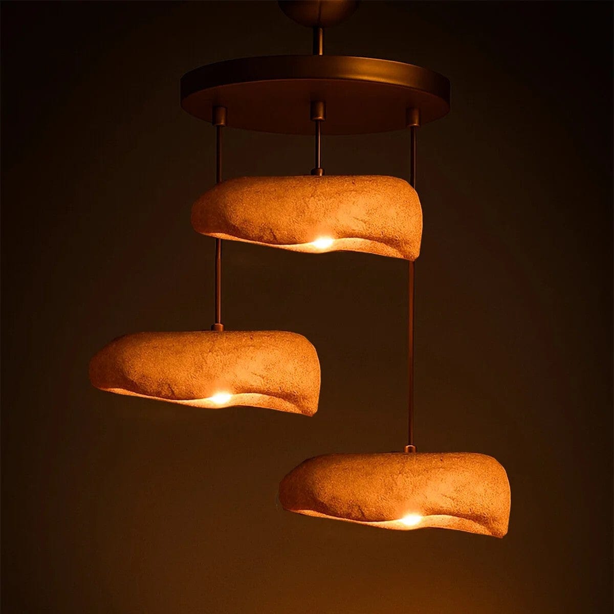 Tulip Üçlü Avize Karbon Beton