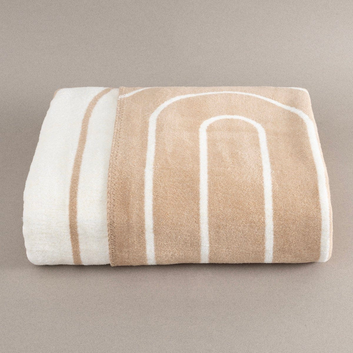 Twin Battaniye Soft Pamuklu Çift Kişilik Battaniye Kahve Krem 200 x 220 5028A