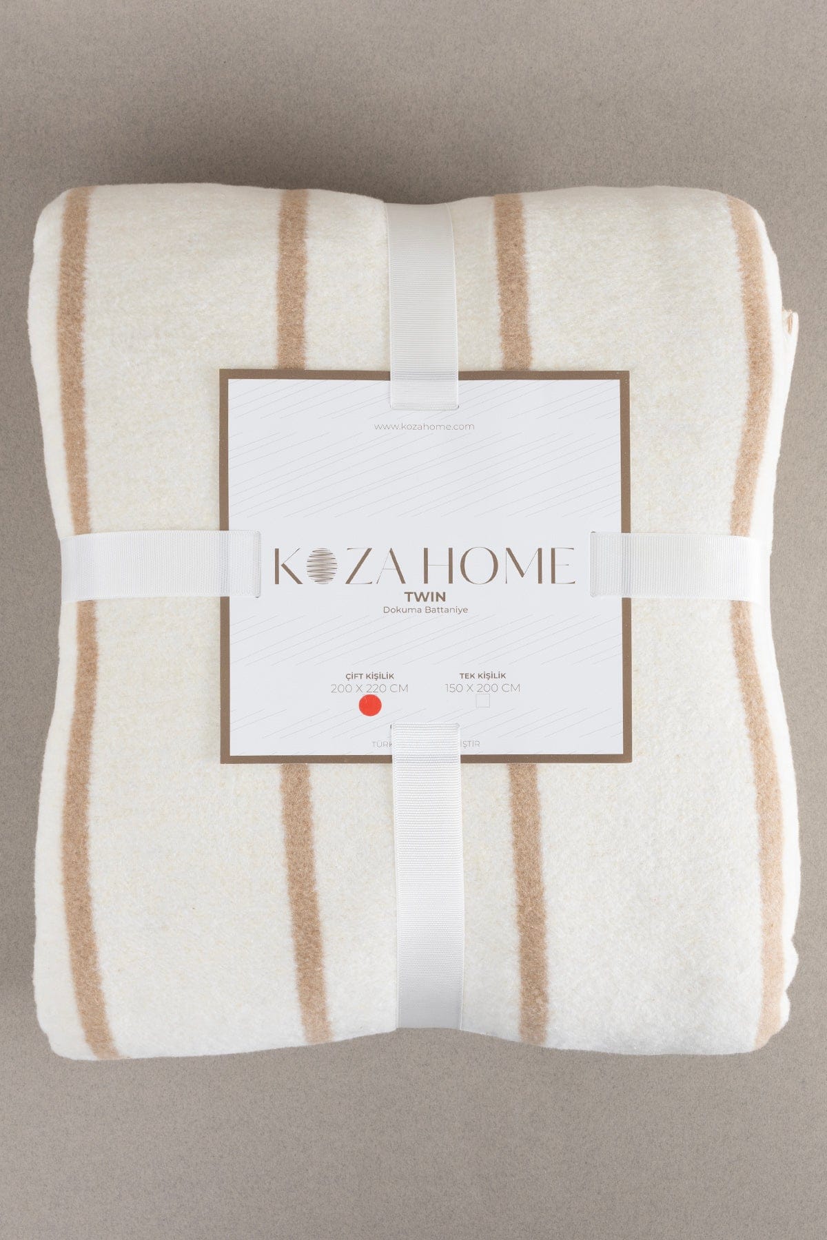 Twin Blanket Soft Cotton Double Blanket Coffee Cream 200 x 220 5028A