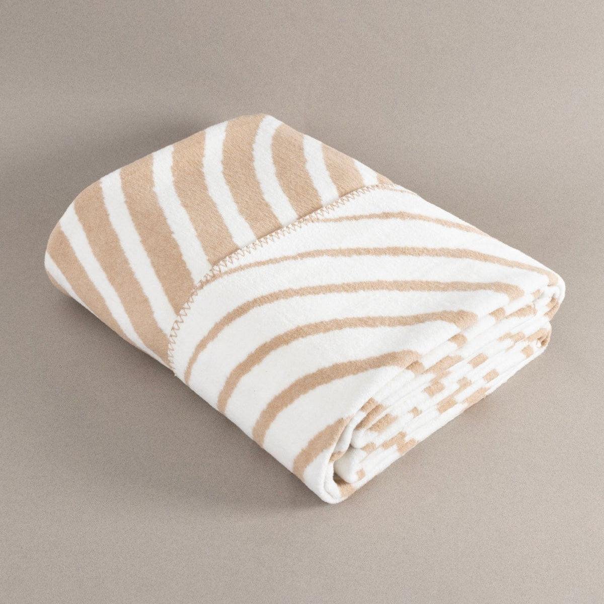 Twin Battaniye Soft Pamuklu Çift Kişilik Battaniye Kahve Krem 200 x 220 5036A