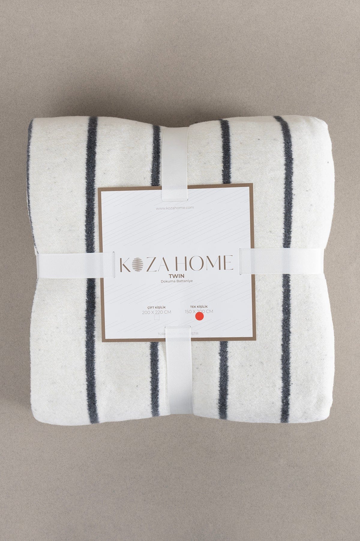Twin Blanket Soft Cotton Single Blanket Anthracite Cream 150 x 200 5026A