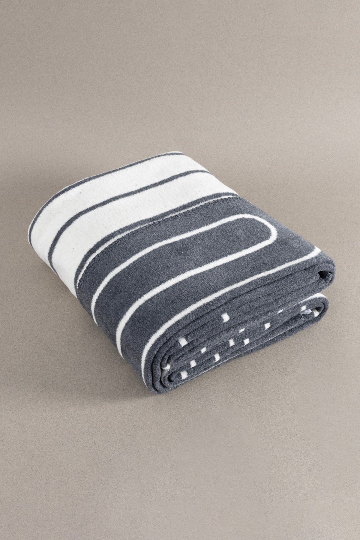 Twin Blanket Soft Cotton Single Blanket Anthracite Cream 150 x 200 5026A
