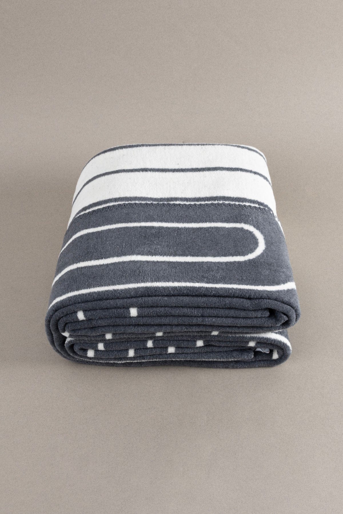 Twin Blanket Soft Cotton Single Blanket Anthracite Cream 150 x 200 5026A