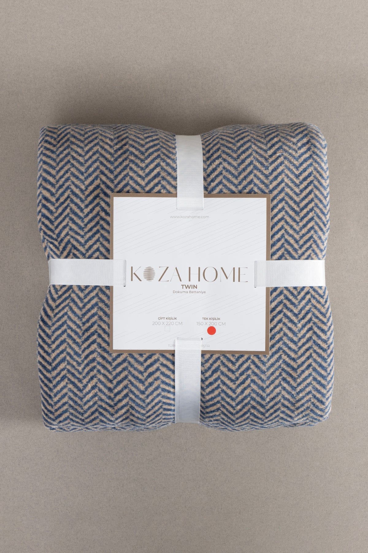 Twin Blanket Soft Cotton Single Blanket Coffee Blue 150 x 200 5017A