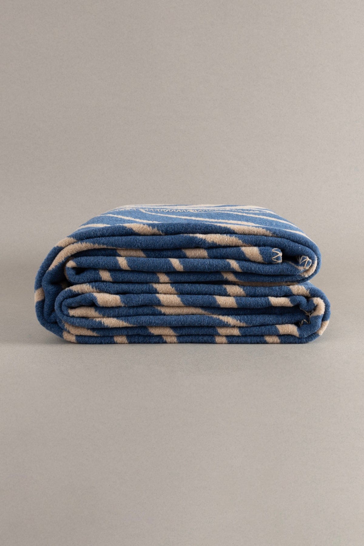 Twin Battaniye Soft Pamuklu Tek Kişilik Battaniye Kahve Mavi 150 x 200 5033A