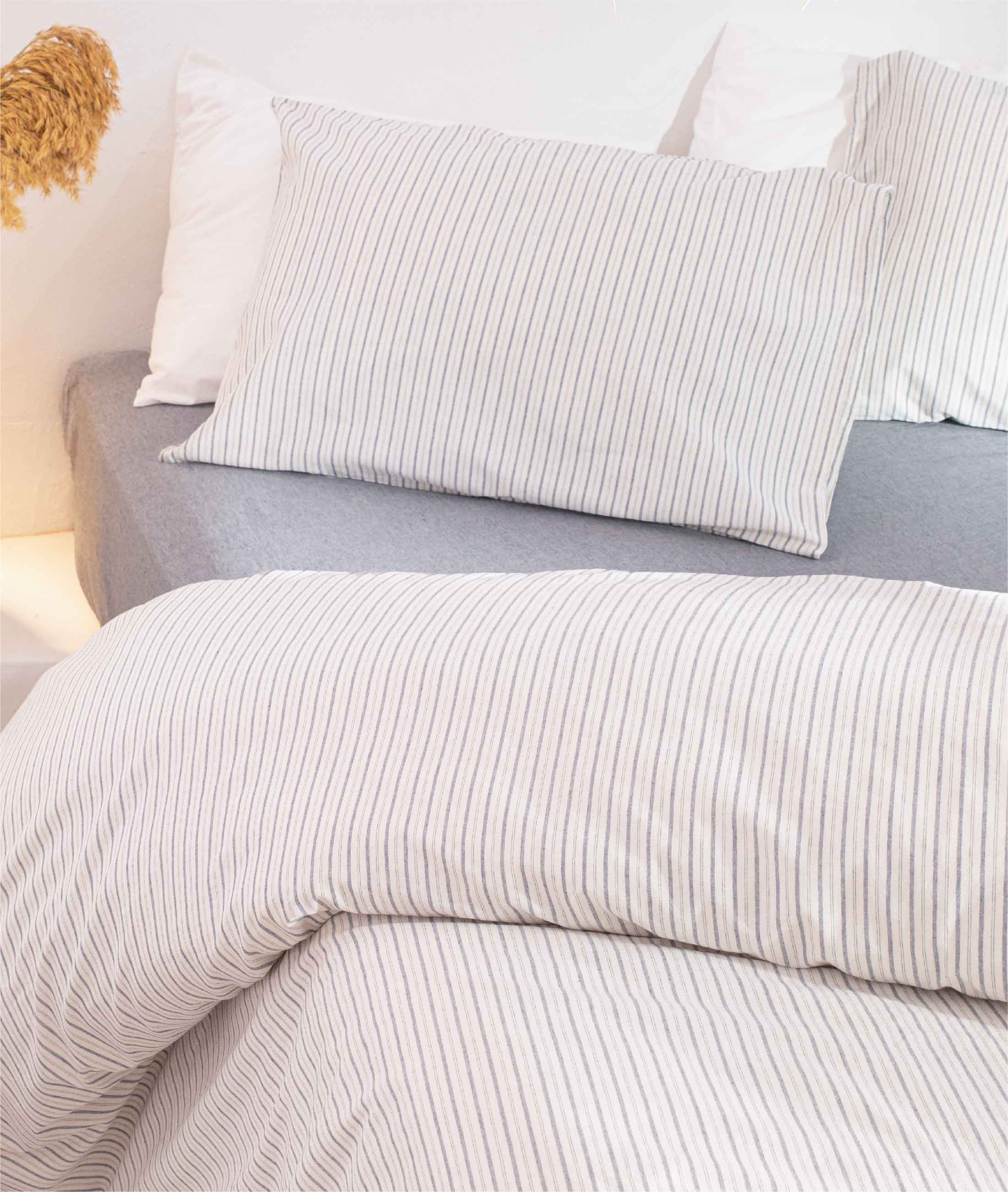 Viento Duvet Cover Set Cotton Ecru Blue Striped Blue Double 200x220 9510A